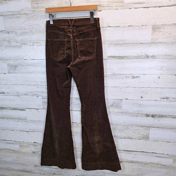 Veronica Beard Sheridan High Rise Exaggerated Flare Corduroy Pants Choc Brown 27 - Picture 5 of 13